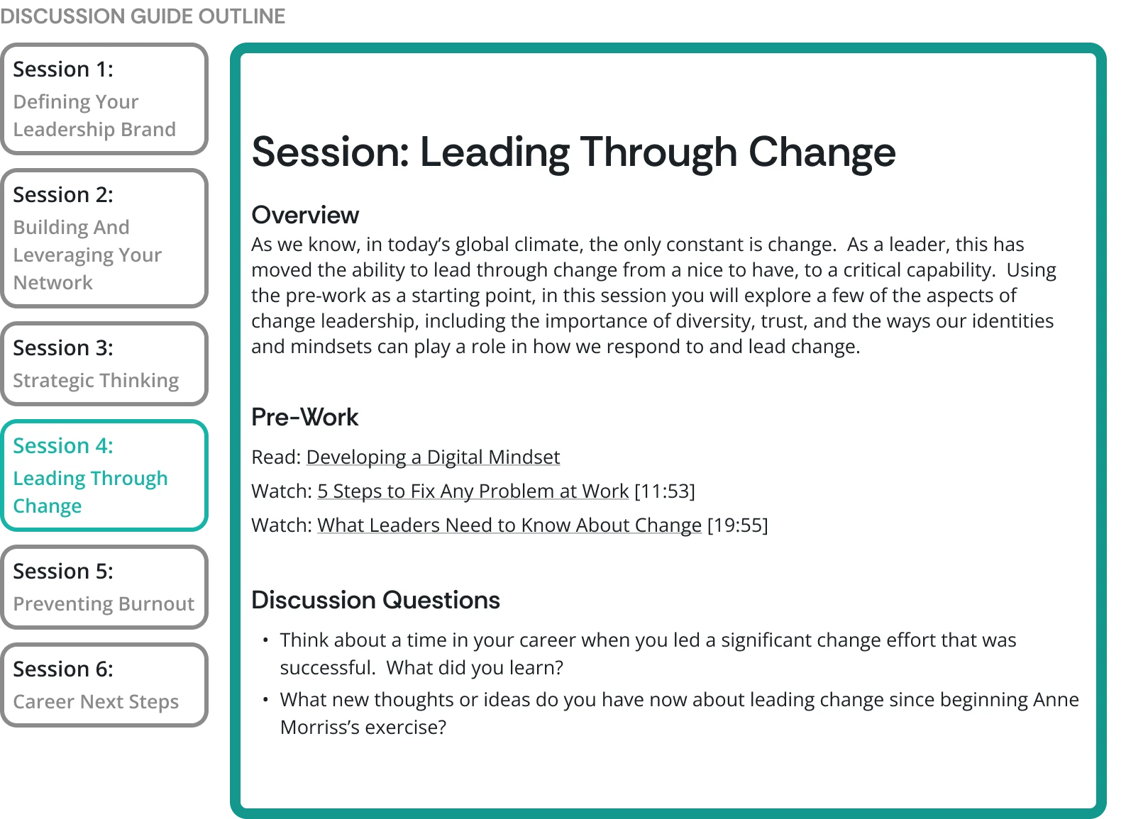 10KC mentoring software example of leadership development mentoring discussion guide