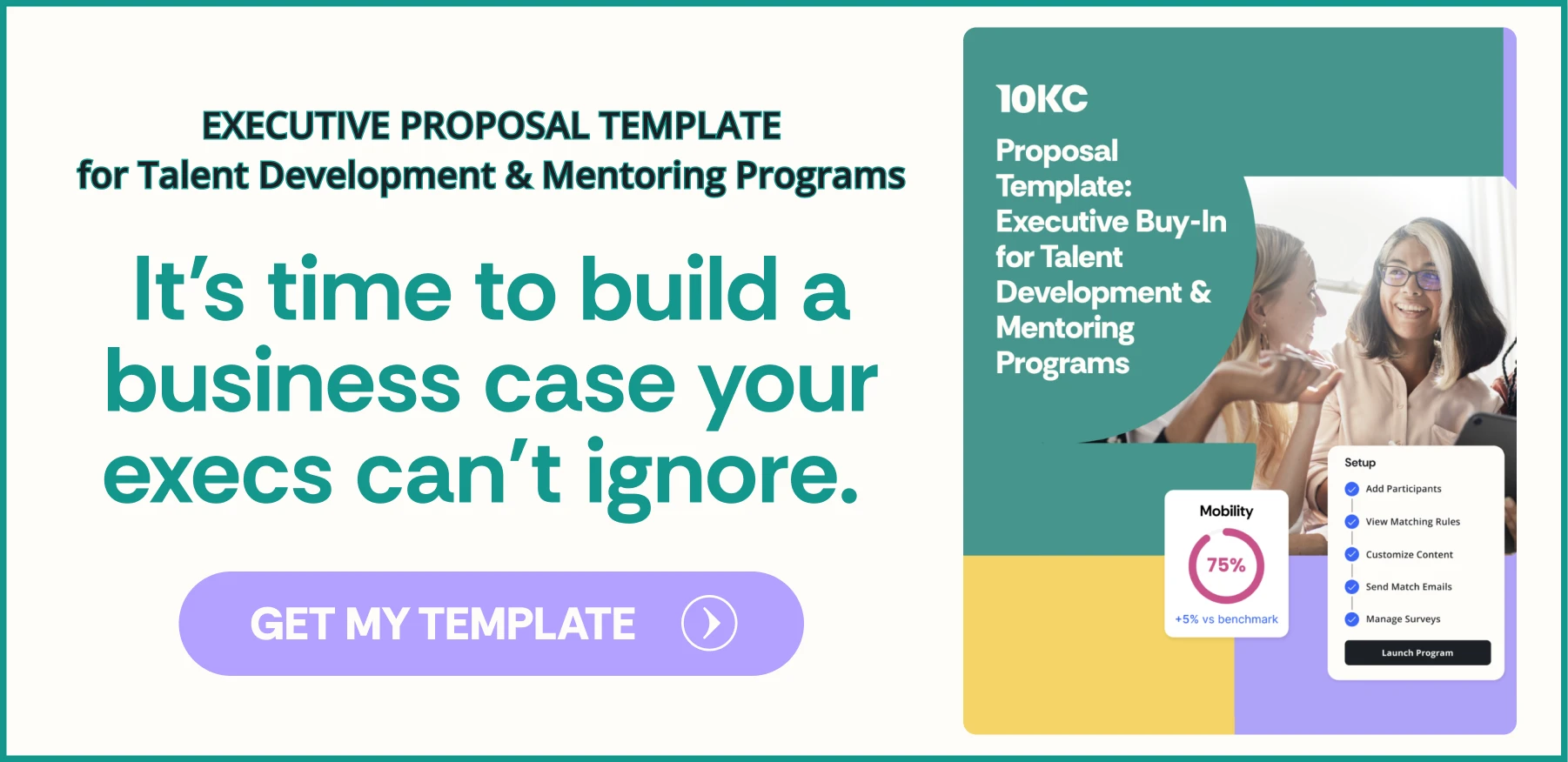 Executive proposal template for talent development and mentoring programs. Download now.