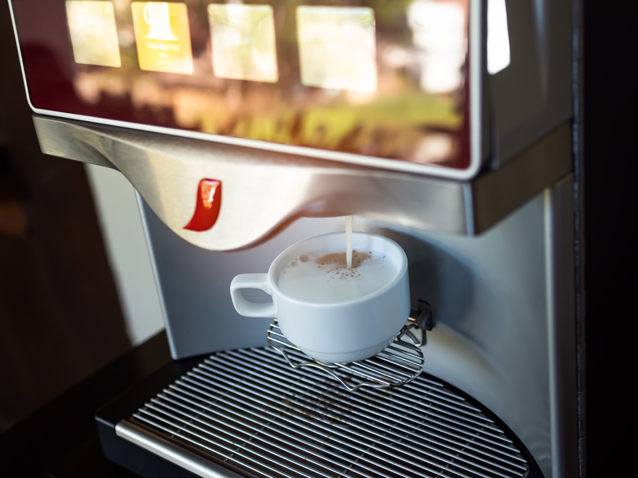 Closeup of a premium coffee espresso machine