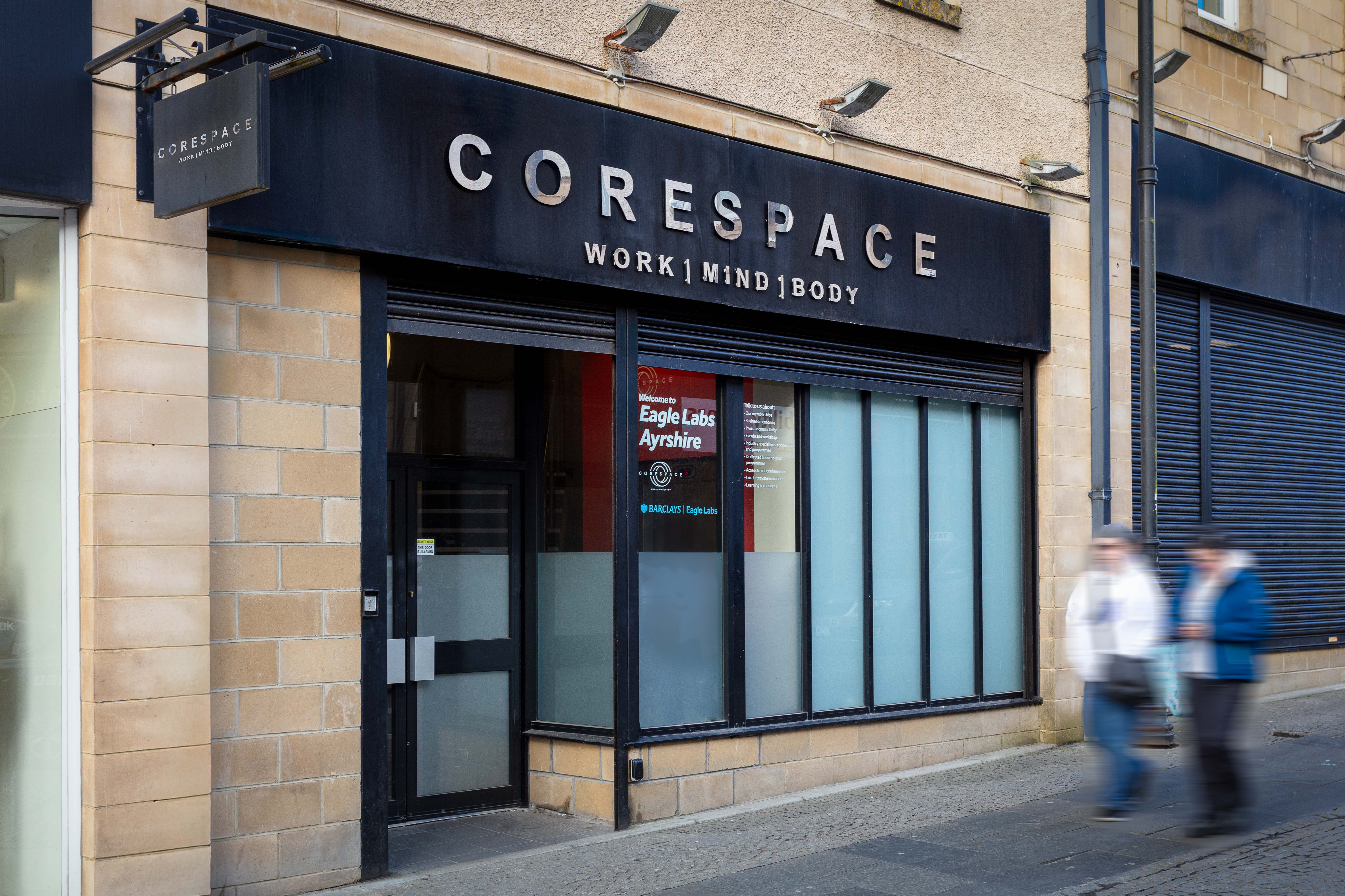 Exterior of the front door of Corespace Kilmarnock