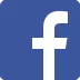 Facebook logo with a white lowercase f on a blue background.