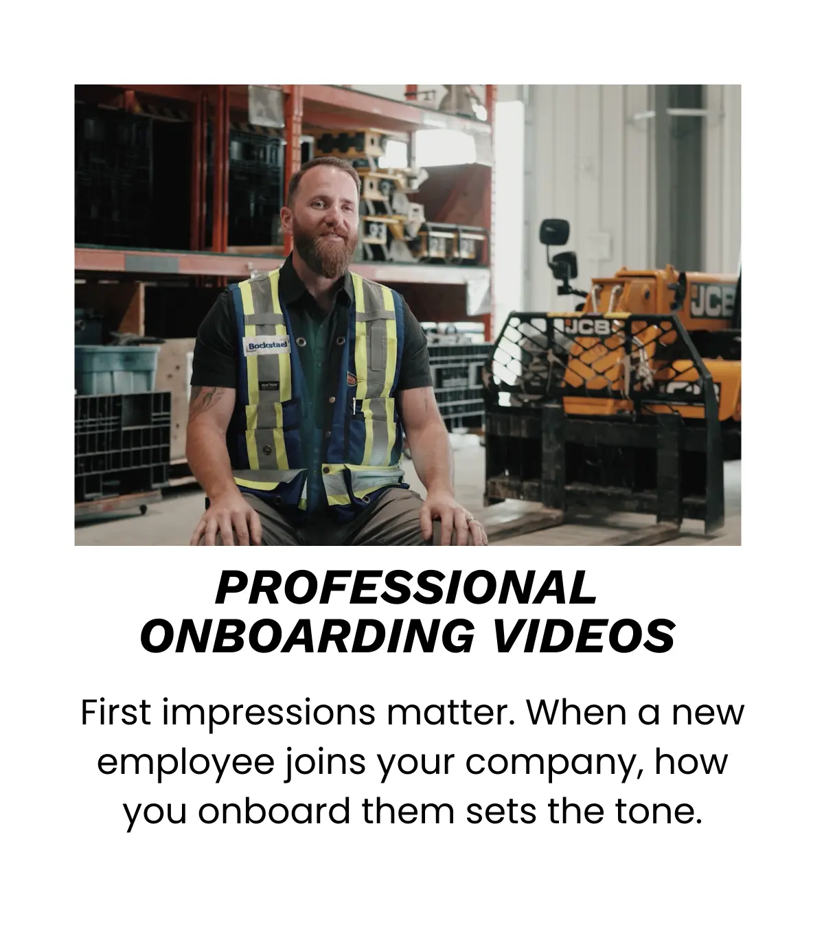 Video Production for construction companies can be used for professional onboarding videos