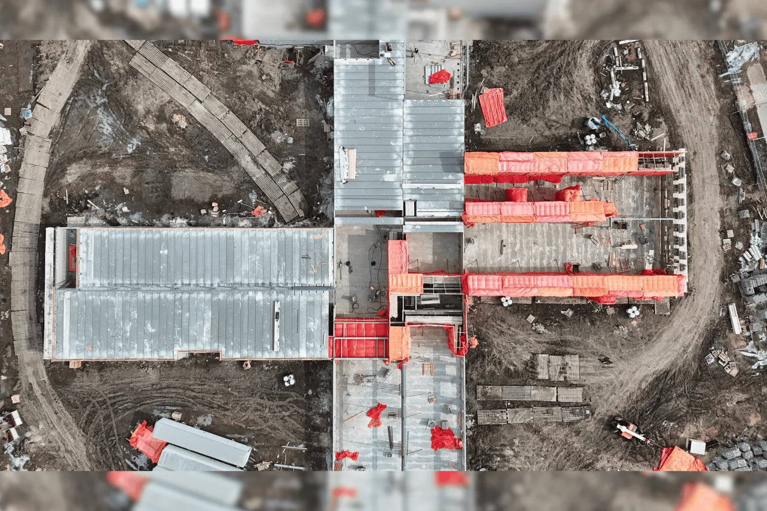 Parkwest Projects construction crew working on École Mino Pimatisiwin school jobsite