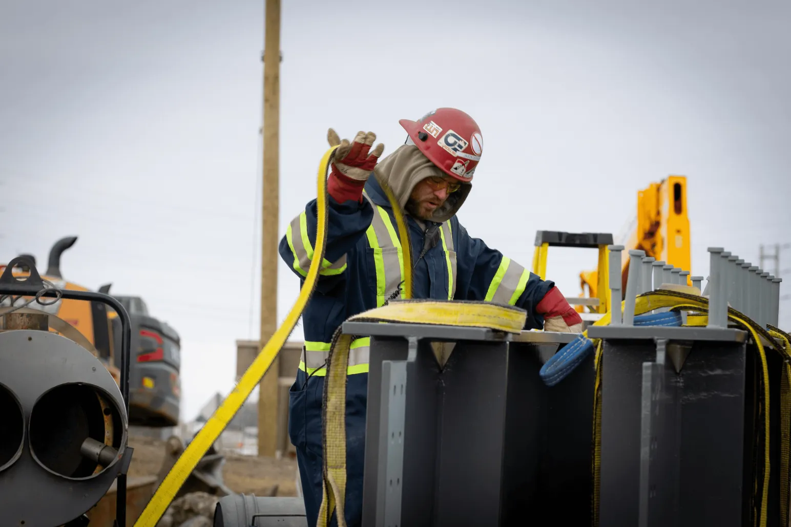 Bridge construction project featuring MD Steele and Able Crane Services in Melita