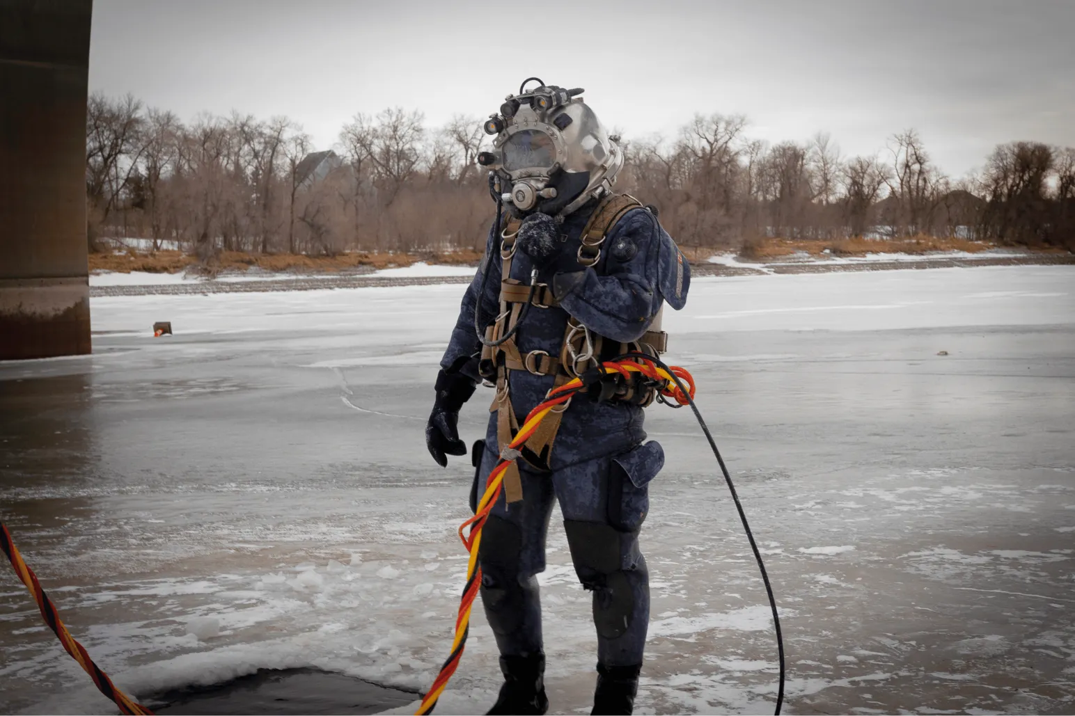 Cinematic brand film of Dominion Divers ice diving operation on Red River