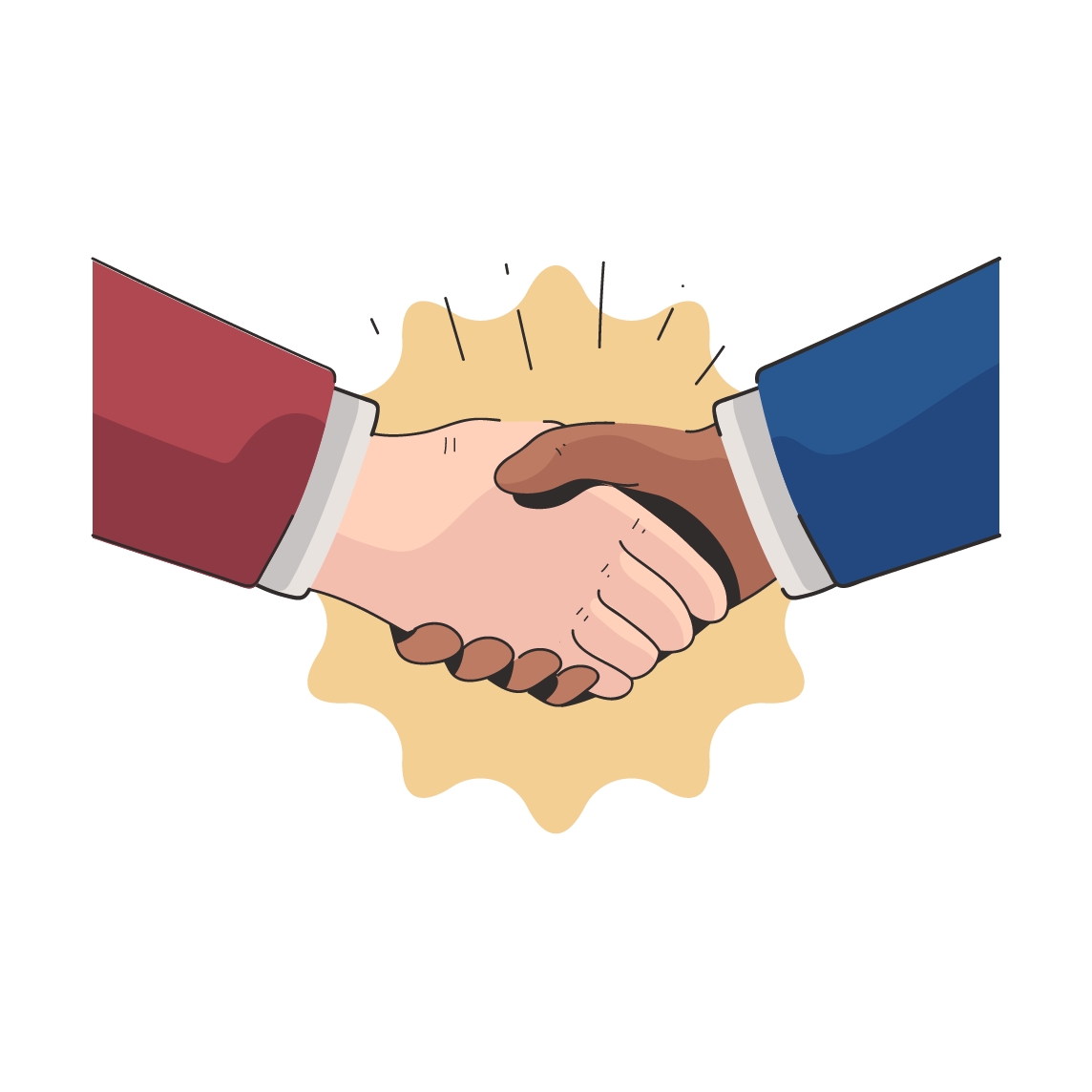 graphic designers shaking hands