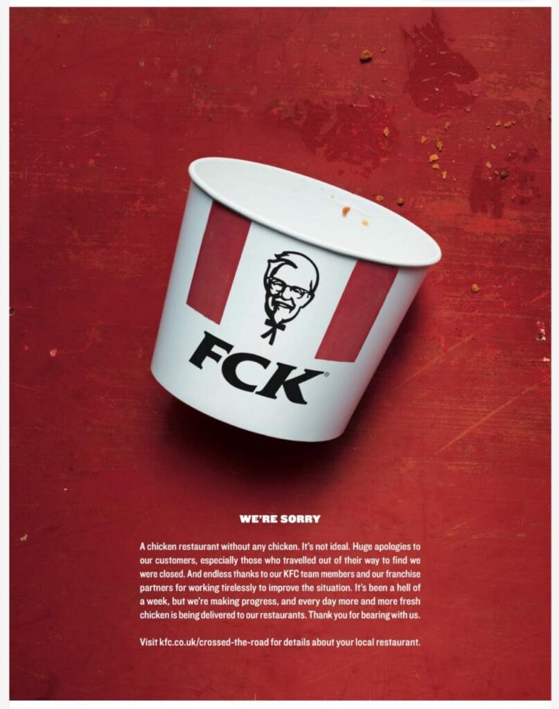 KFC apology advertising graphics design