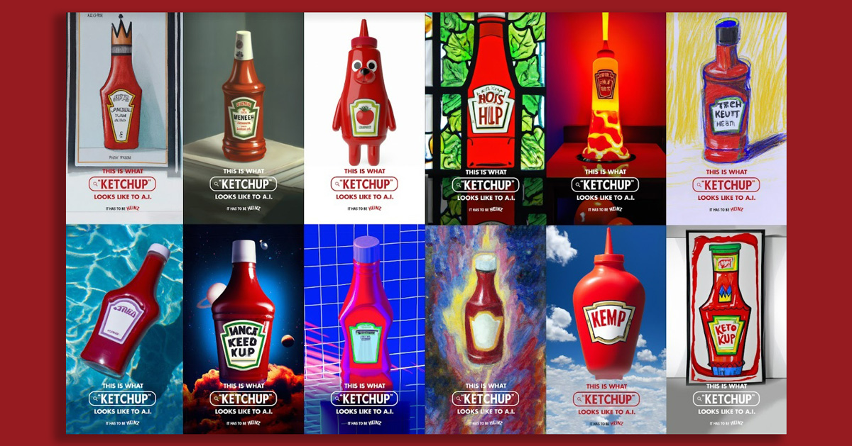 AI advertising design graphic for heinz