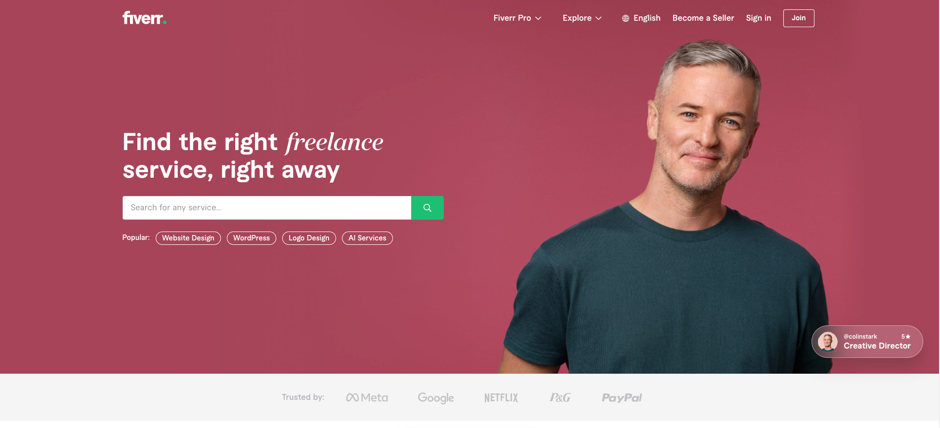Fiverr homepage