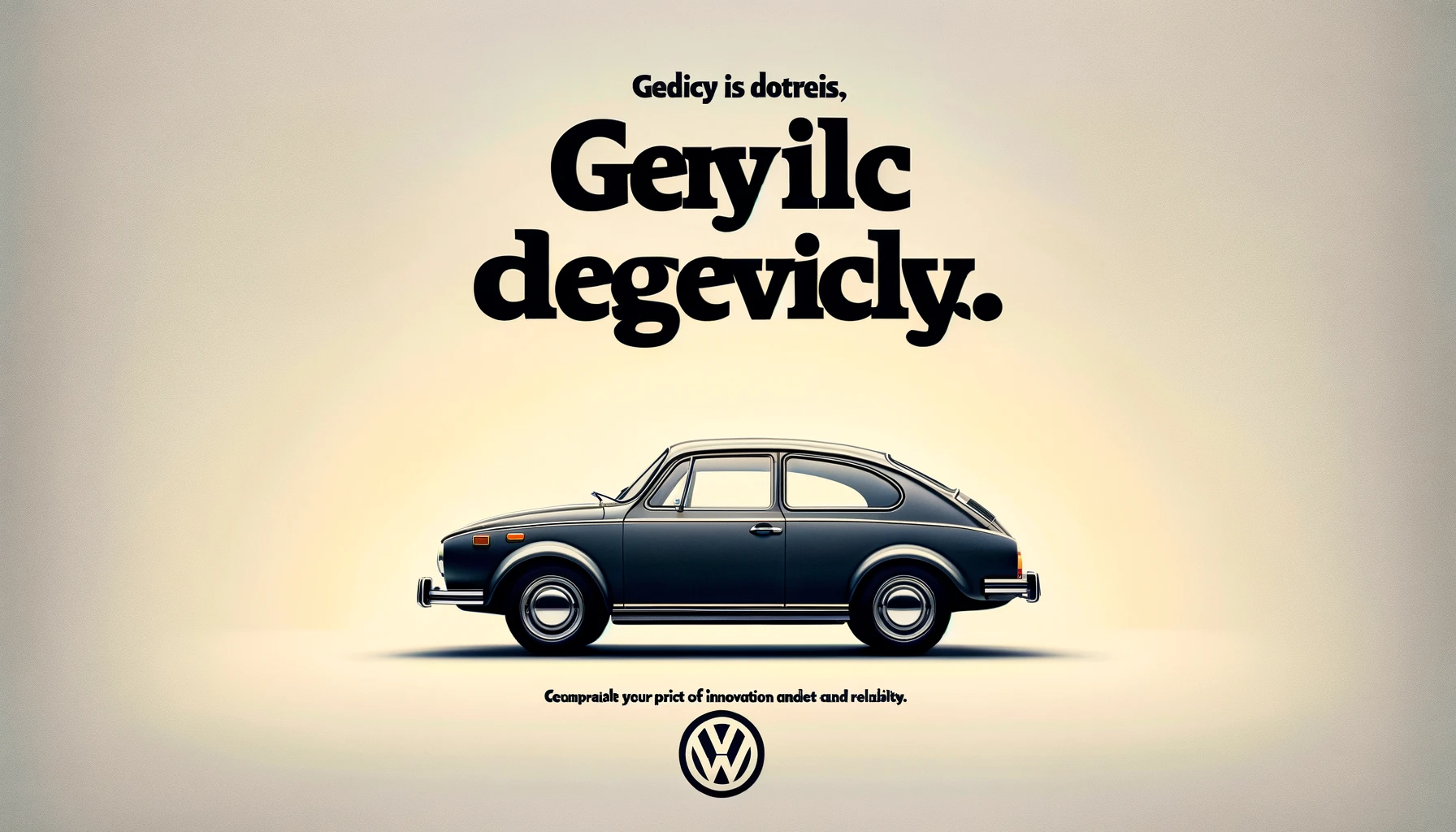 An iconic print ad featuring a Volkswagen car with a catchy slogan