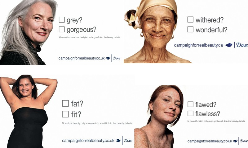 A print ad featuring a Dove product and an emotional message