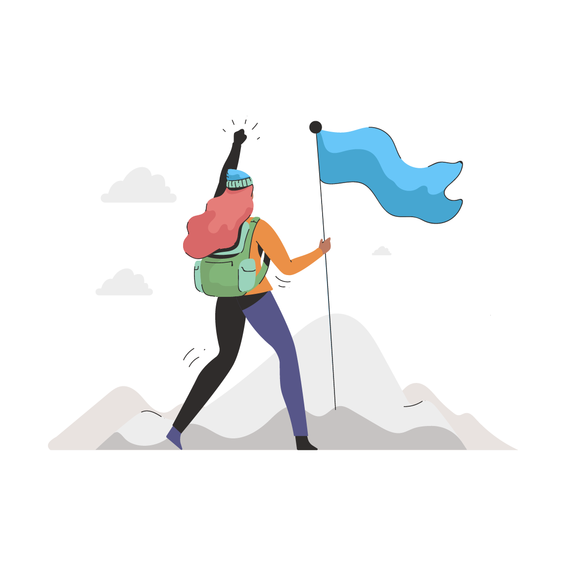 graphic designer conquering a hill