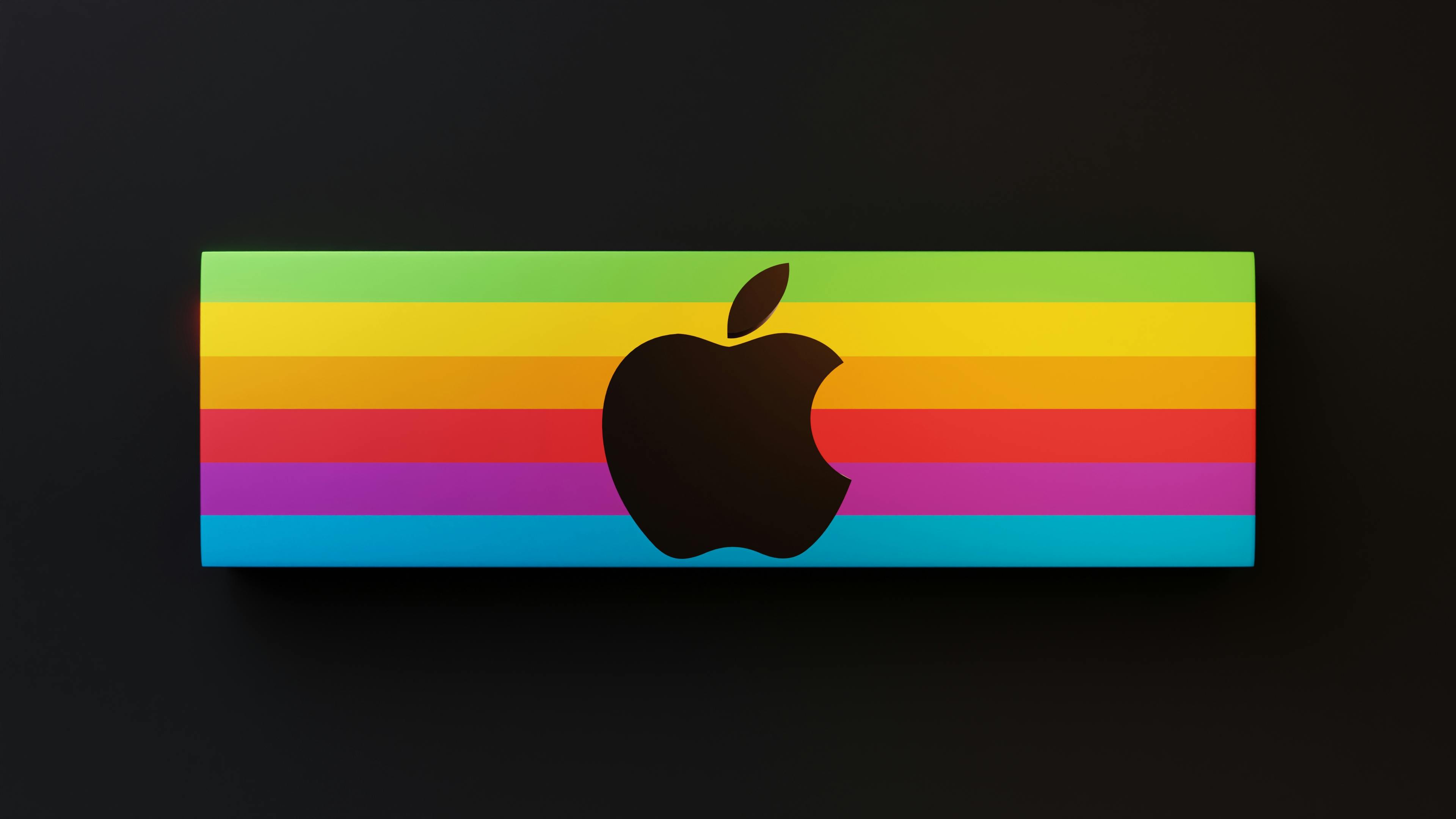 Apple Brand Logo in Rainbow Stripes