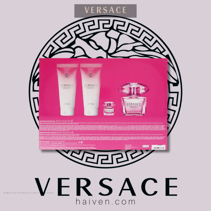VERSACE Bright Crystal Absolu 90ML EDP + 5ML + BL + SG GIFT SET
