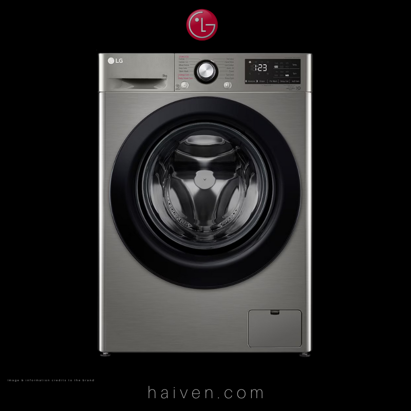 LG Front Load Washing Machine – F4R6VYG6D – 9kg Capacity – Silver