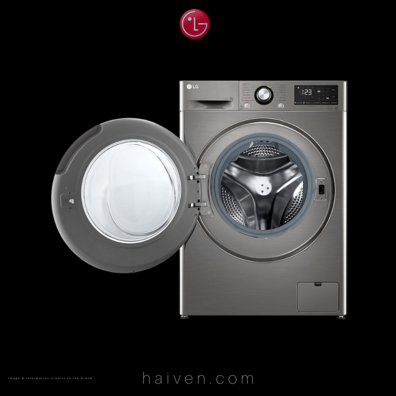 LG Front Load Washing Machine – F4R6VYG6D – 9kg Capacity – Silver