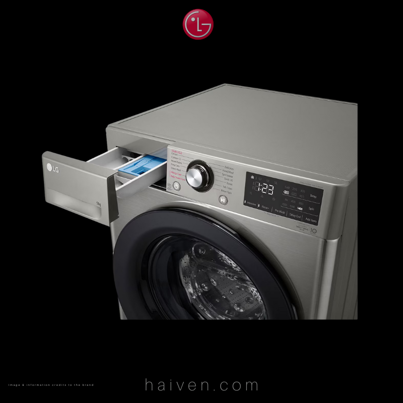 LG Front Load Washing Machine – F4R6VYG6D – 9kg Capacity – Silver