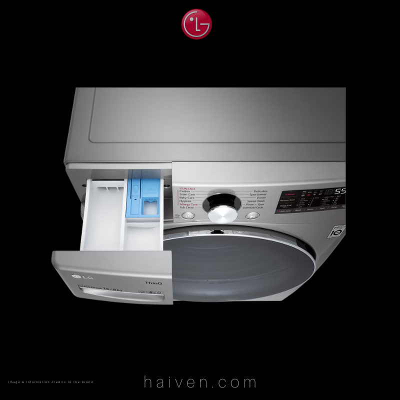 LG Front Load Washing Machine – F0L9D4P2S – 15kg Capacity – Silver