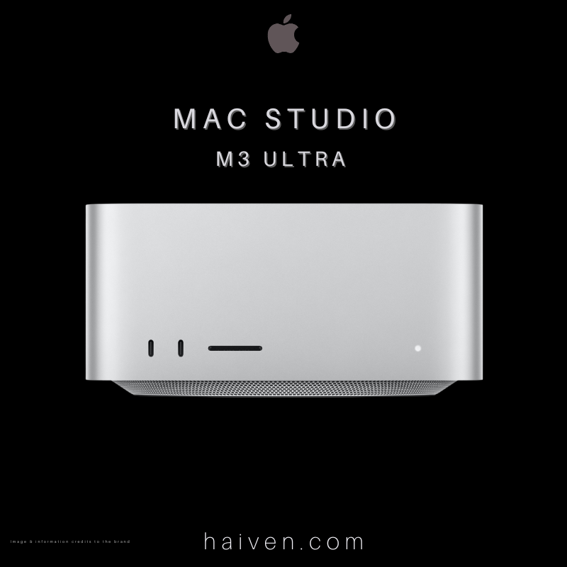 Apple Mac Studio MU973 – M3 Ultra – 28-Core CPU / 60-Core GPU – 96GB RAM – 1TB SSD – Silver