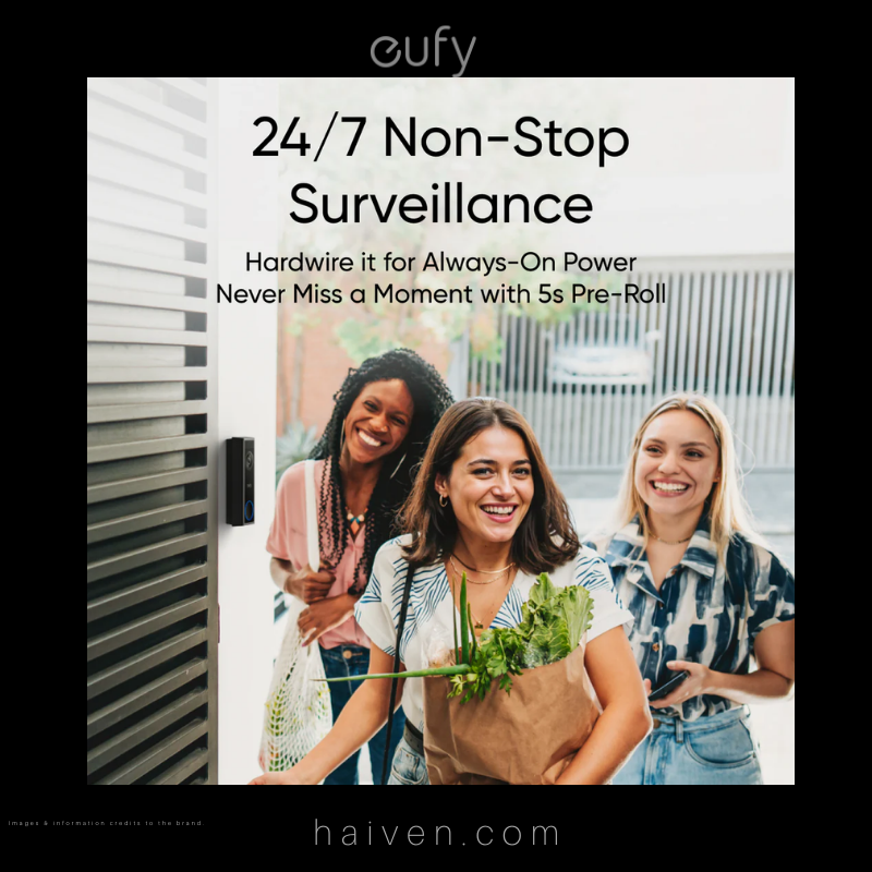 Eufy Video Doorbell C30 Smart Wi-Fi Doorbell Black