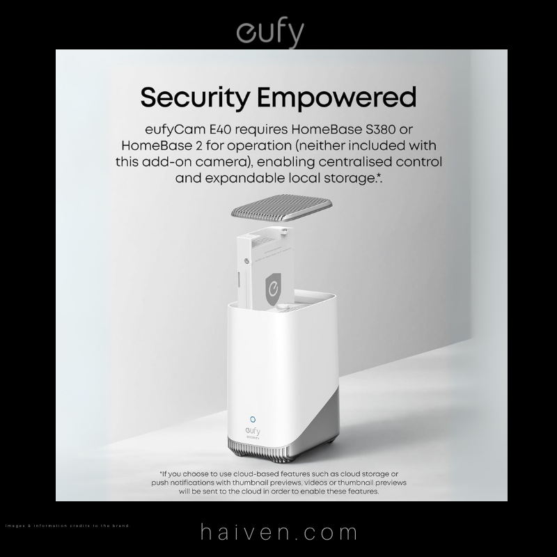 Eufy E40 Add-On Camera T8144321 White Wireless Security Camera