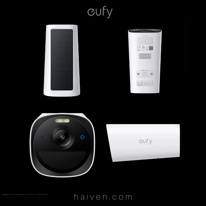 Eufy E40 E8144323 White 2-Camera Kit with External Solar Panels