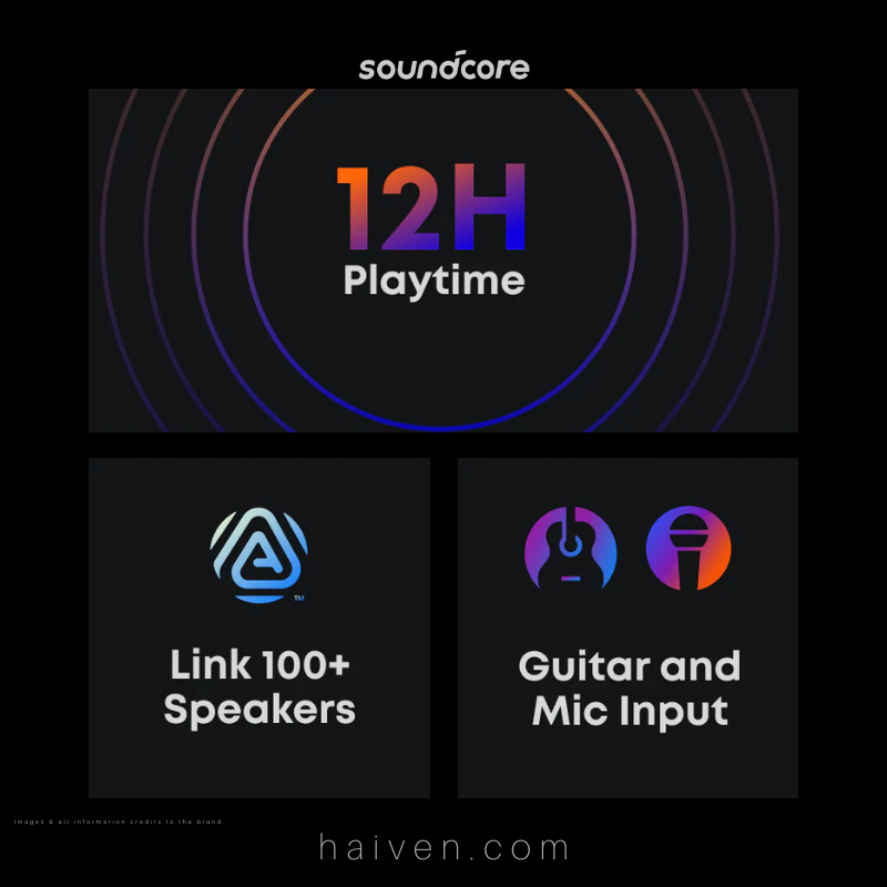 Soundcore Rave 3S A31A3012 Black Portable Party Speaker