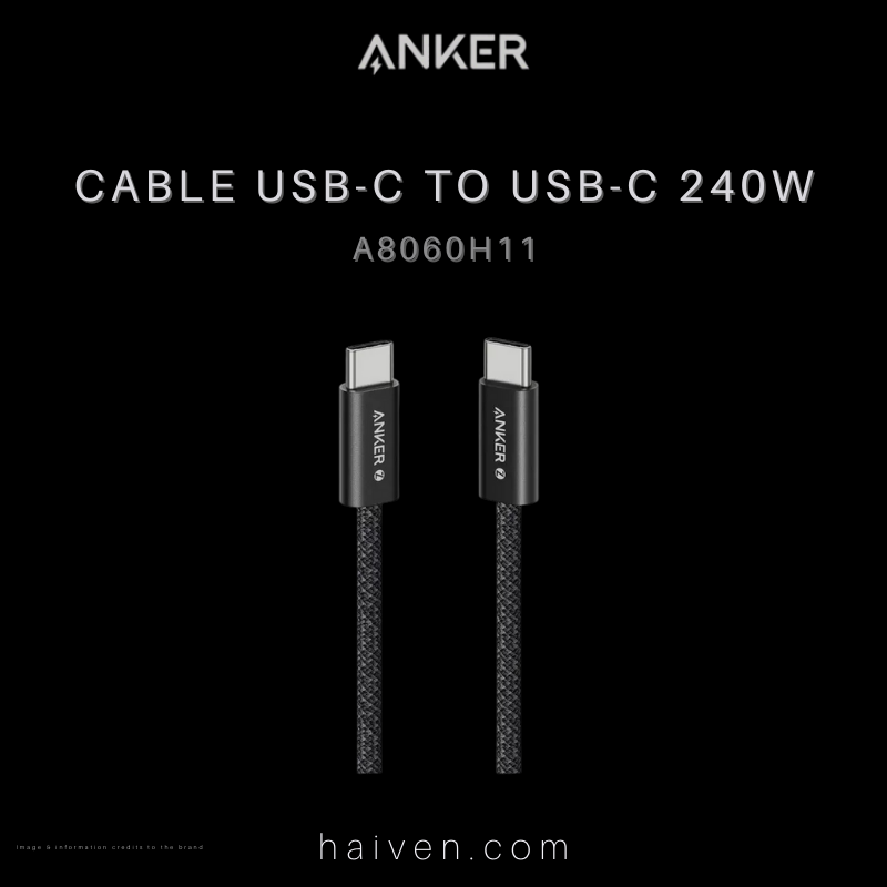Anker Cable A8060H11 240W 3ft Dirt-Resistant Black