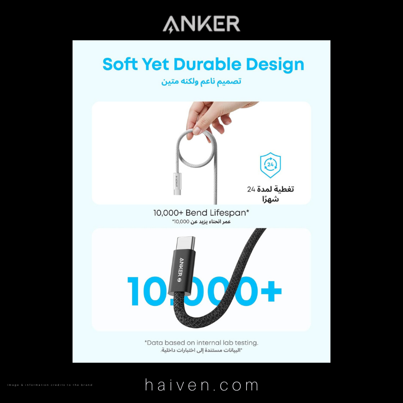 Anker Cable A8060H11 240W 3ft Dirt-Resistant Black