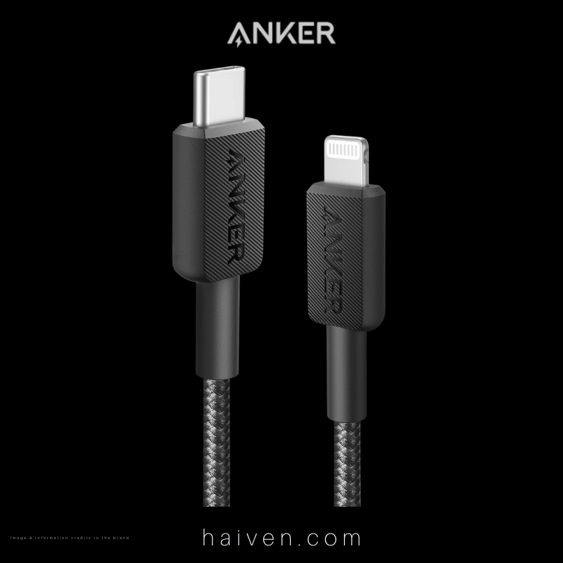 Anker 322 Cable A81B5H11 USB-C to Lightning 3ft Braided Black