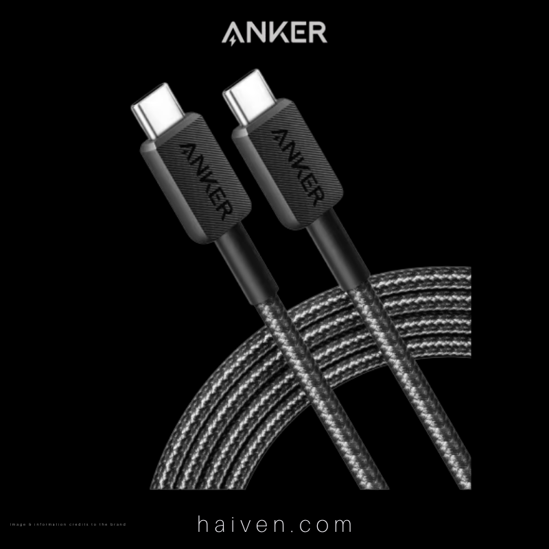 Anker Cable A81D5H11 USB-C to USB-C 3ft 240W Braided Black