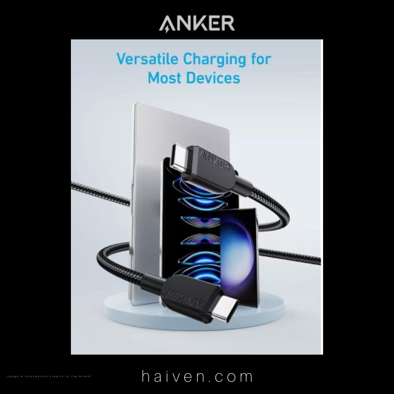 Anker Cable A81D5H11 USB-C to USB-C 3ft 240W Braided Black