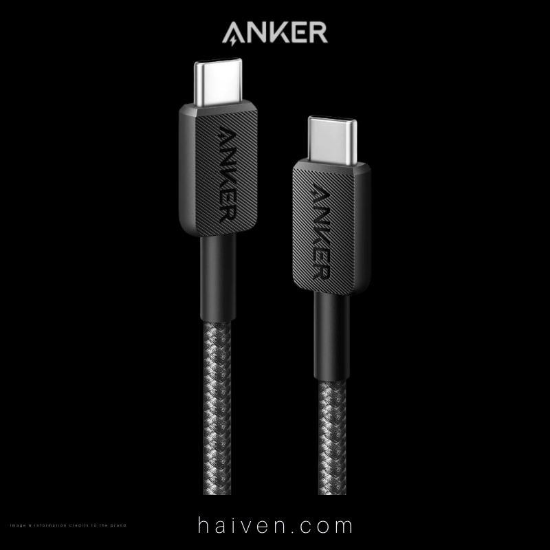 Anker 322 Cable A81F5H11 USB-C to USB-C 3ft Braided Black