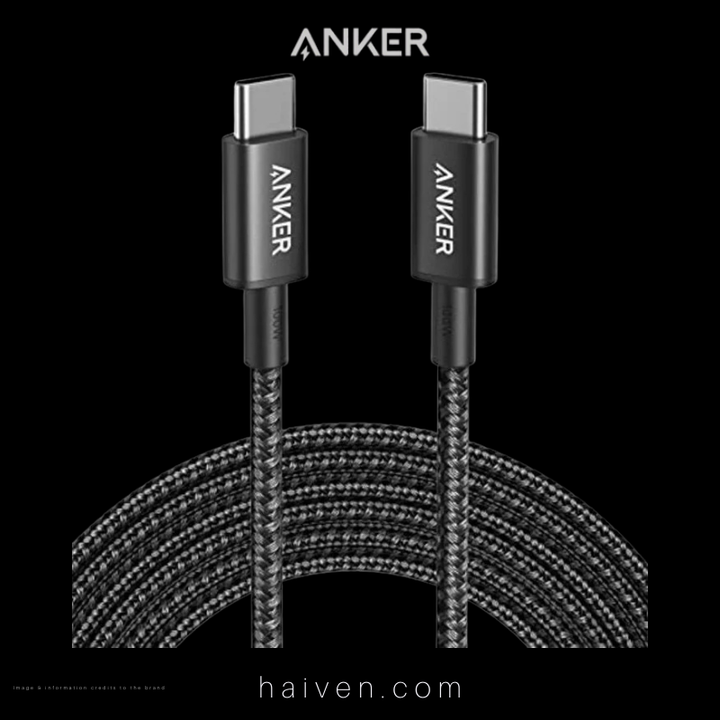 Anker 322 Cable A81F6H11 USB-C to USB-C 6ft Braided Black