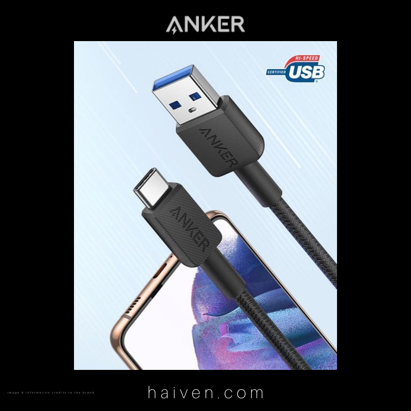 Anker 322 Cable A81H5H11 USB-A to USB-C 3ft Braided Black