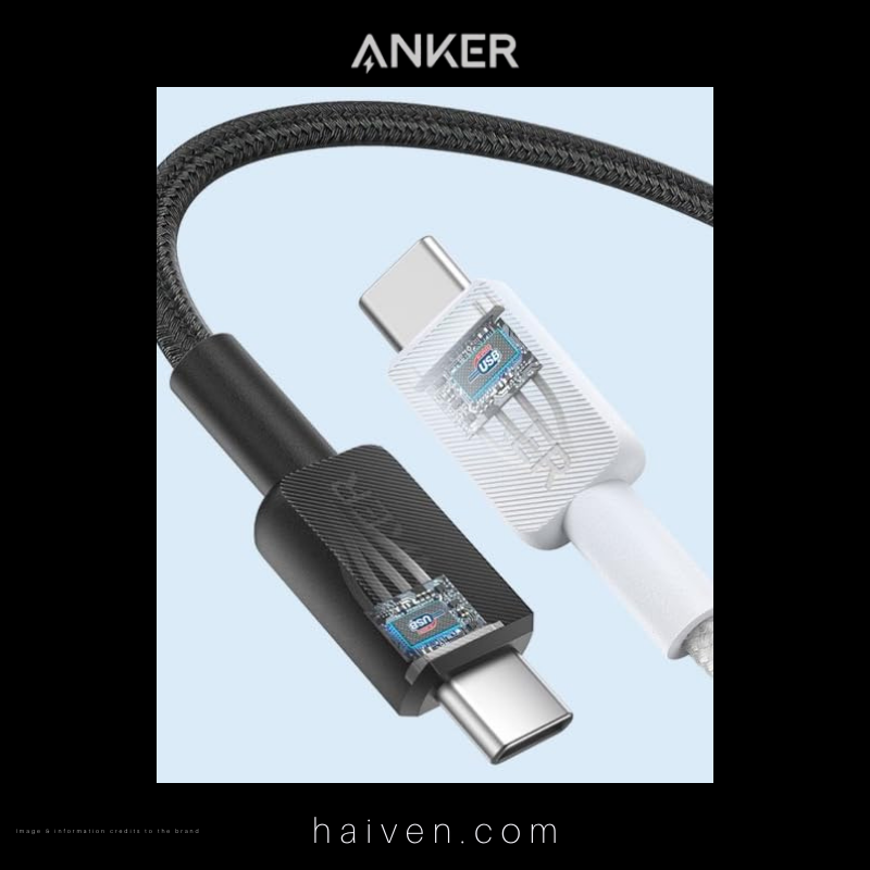 Anker 322 Cable A81H5H11 USB-A to USB-C 3ft Braided Black