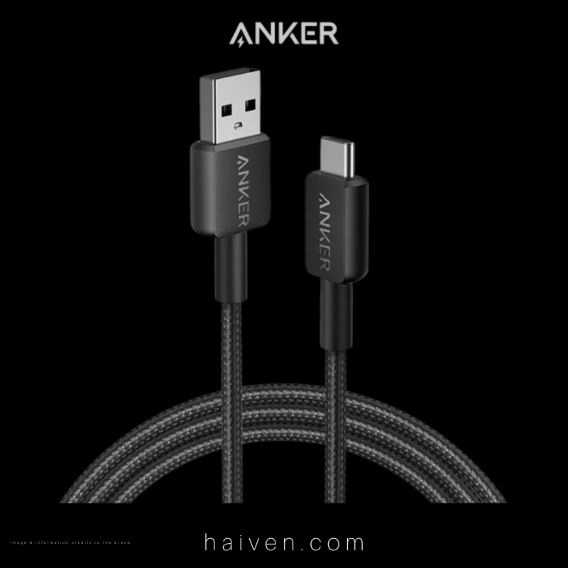 Anker 322 Cable A81H6H11 USB-A to USB-C 6ft Braided Black