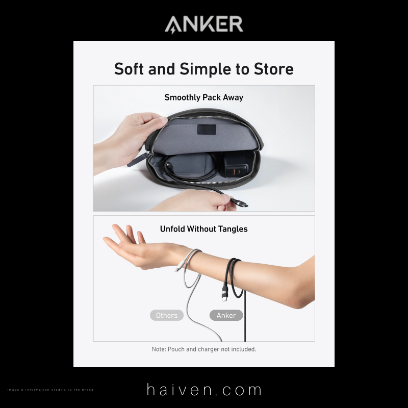 Anker Cable A82E2H12 USB-C to USB-C 6ft 240W Upcycled-Braided Black