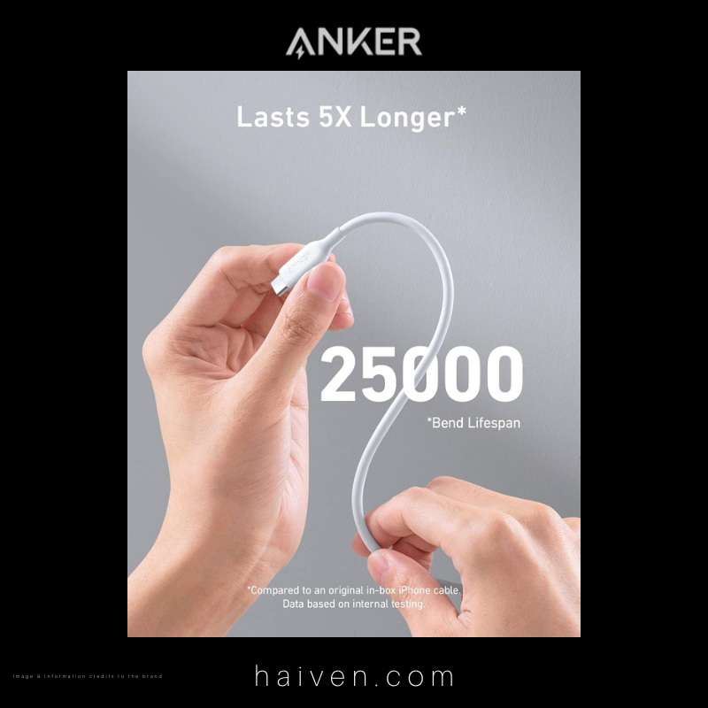 Anker PowerLine III Flow Cable A8552H21 USB-C to USB-C 6ft White