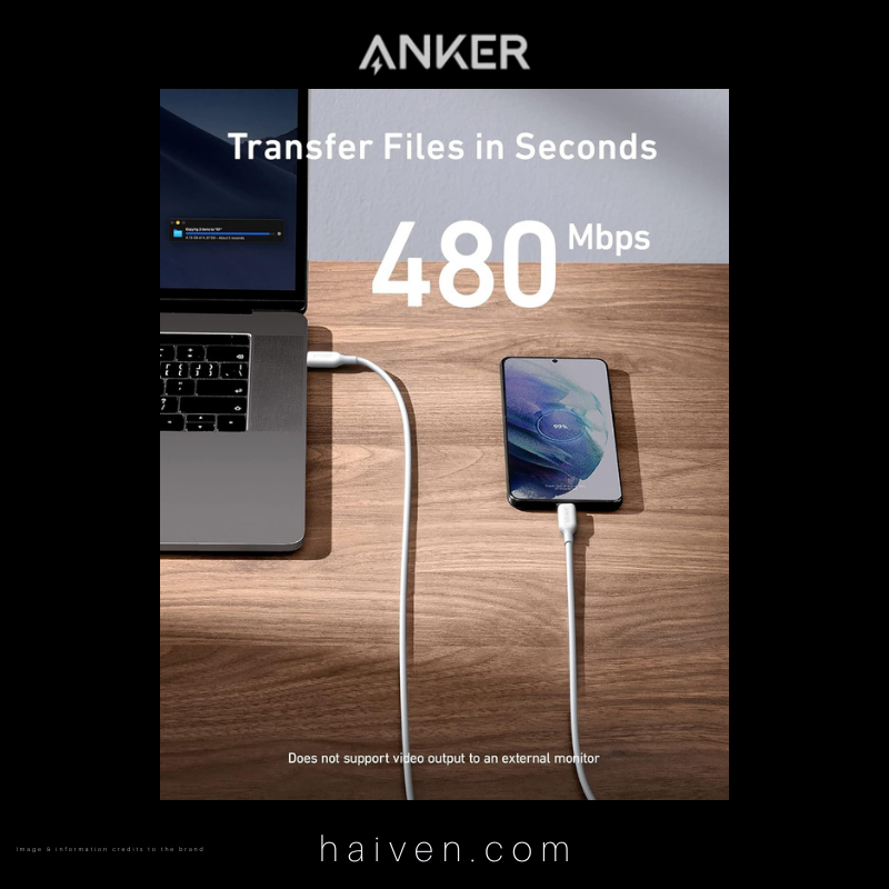 Anker PowerLine III Flow Cable A8552H21 USB-C to USB-C 6ft White