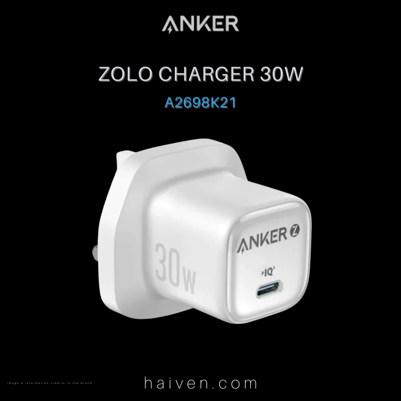 Anker Zolo Charger A2698K21 30W PD 3.0 White