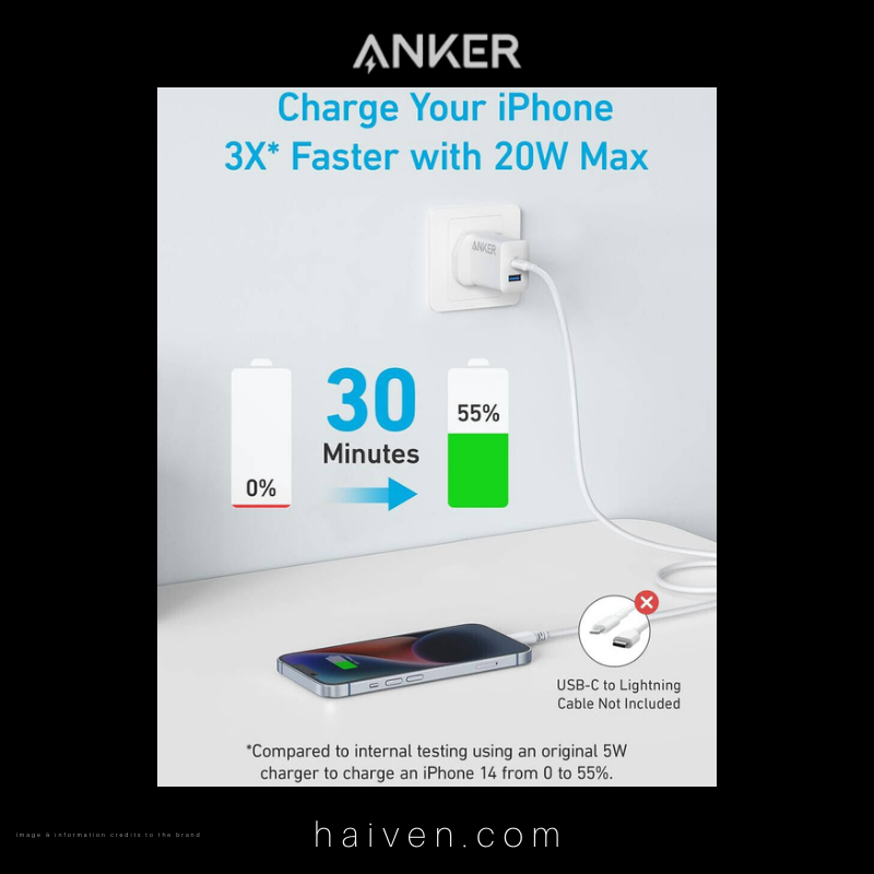 Anker Charger B2348K21 20W 2-Port with USB-C Cable White