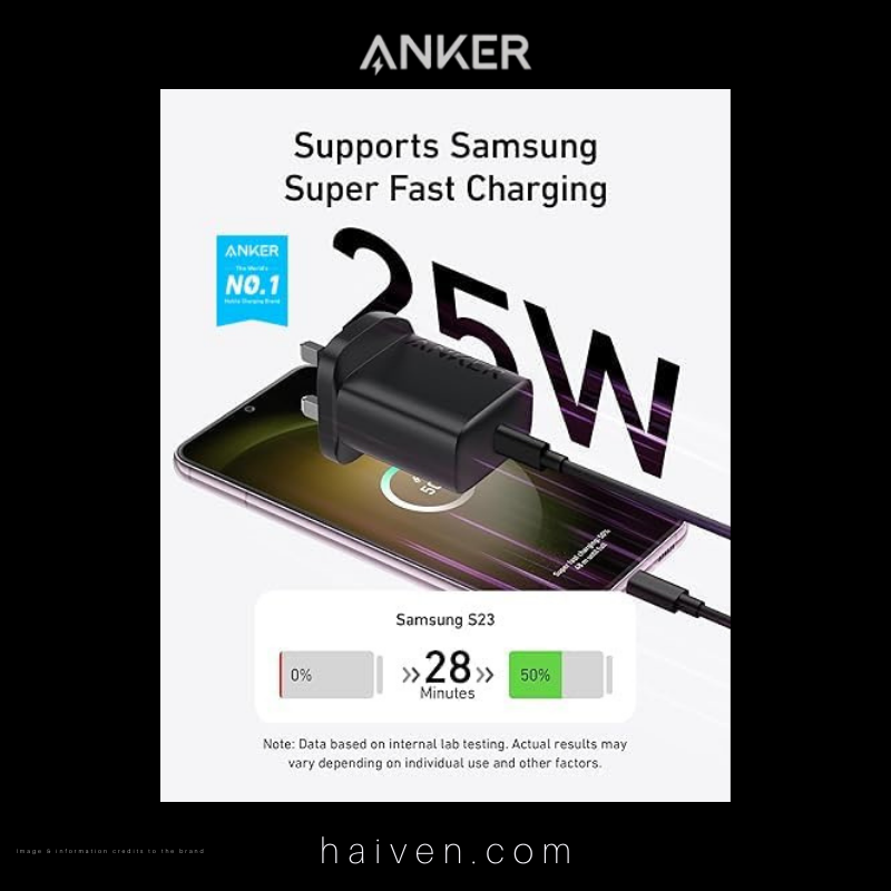 Anker Charger B2656K21 25W with USB-C Cable White
