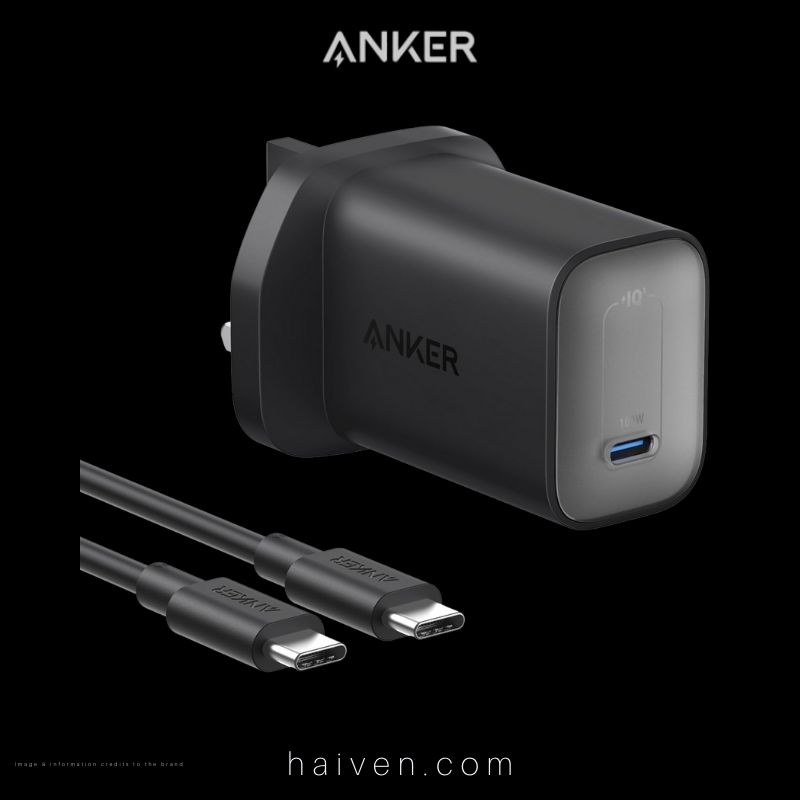 Anker Nano Charger 100W 6ft USB-C to USB-C Cable Black