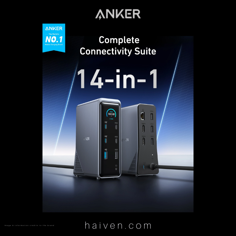 Anker Prime Docking Station A83B62A1 14-in-1 Dual Display 160W Gray