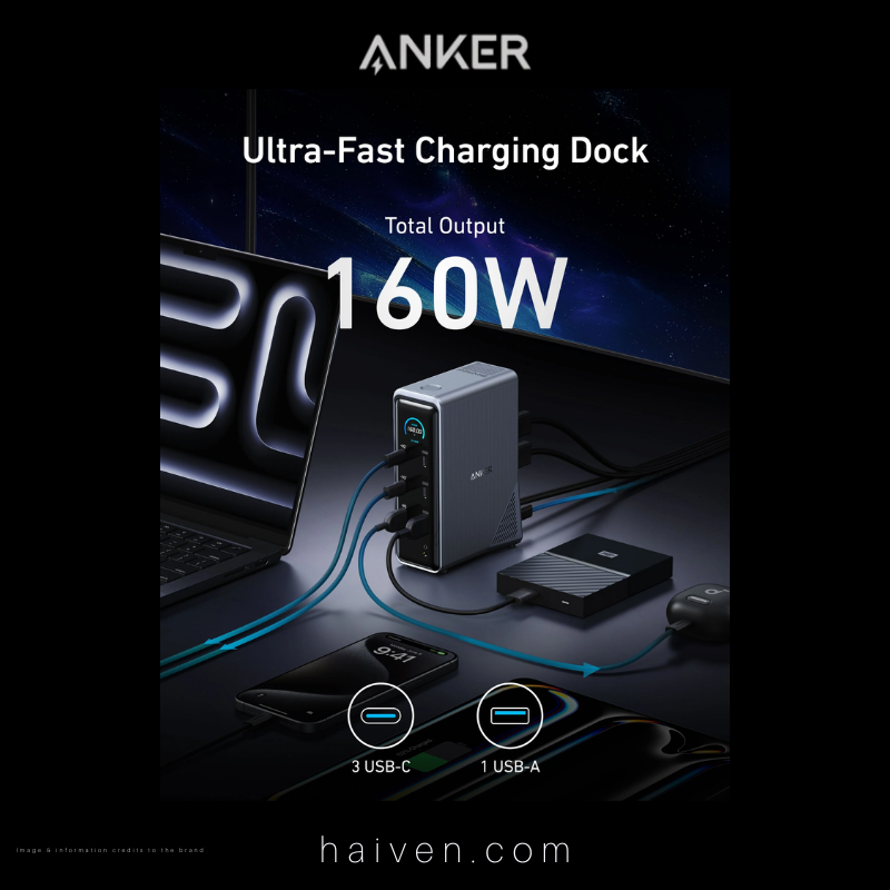 Anker Prime Docking Station A83B62A1 14-in-1 Dual Display 160W Gray