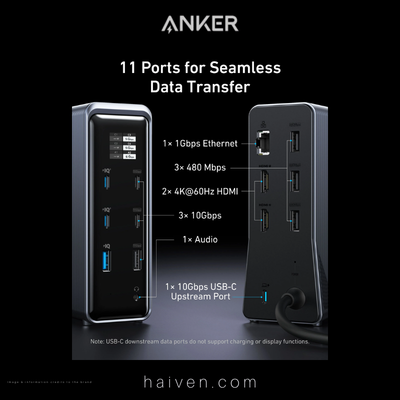 Anker Prime Docking Station A83B62A1 14-in-1 Dual Display 160W Gray