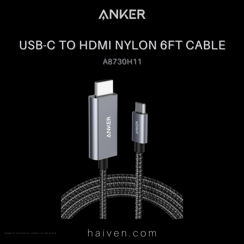 Anker USB-C to HDMI Nylon Cable 6ft Black