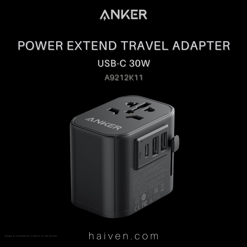Anker PowerExtend Travel Adapter A9212K11 USB-C 30W Black