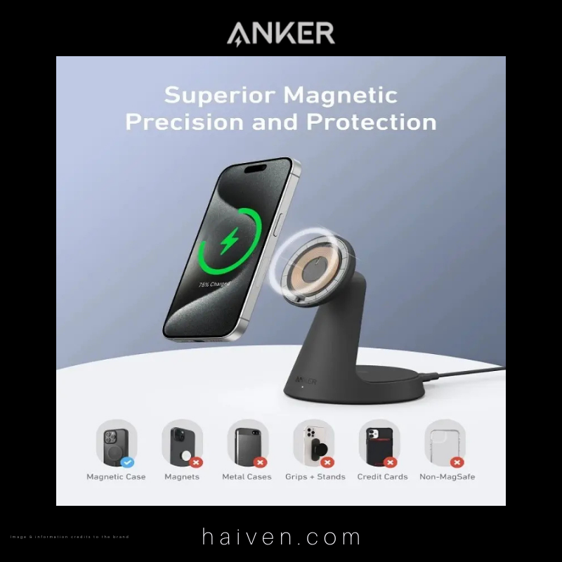 Anker MagGo Wireless Charger A25M7H11 2-in-1 Black